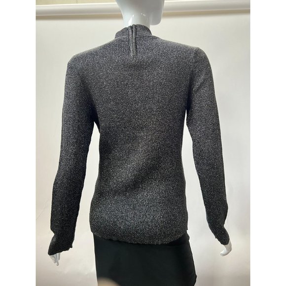 Investments Jeweled Neck Sweater  Large Black  Vintage Cotton Poly Blend - Picture 4 of 16